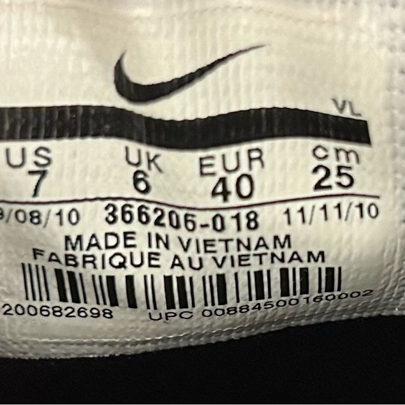 Nike Mens Tiempo Natural III IC 366206-018 Black Running Shoes Lace Up Size 7 - Picture 7 of 12